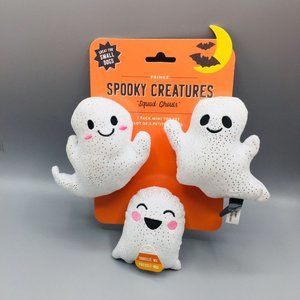Spooky Creatures SQUAD GOALS Plush Squeaker Glitter Ghosts Dog Toys